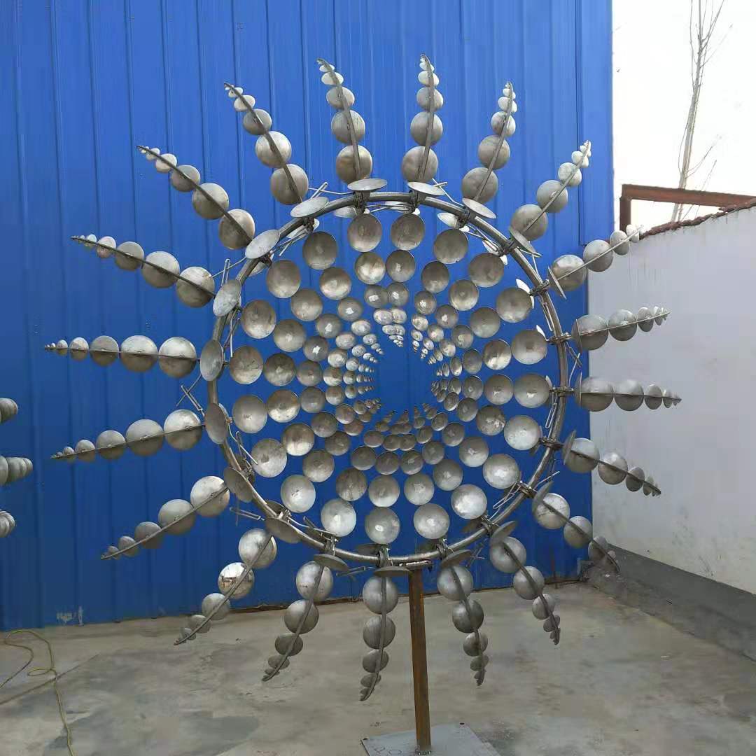 大型户外景观风能动态电动风车风动装置城市广场不锈钢风动雕塑