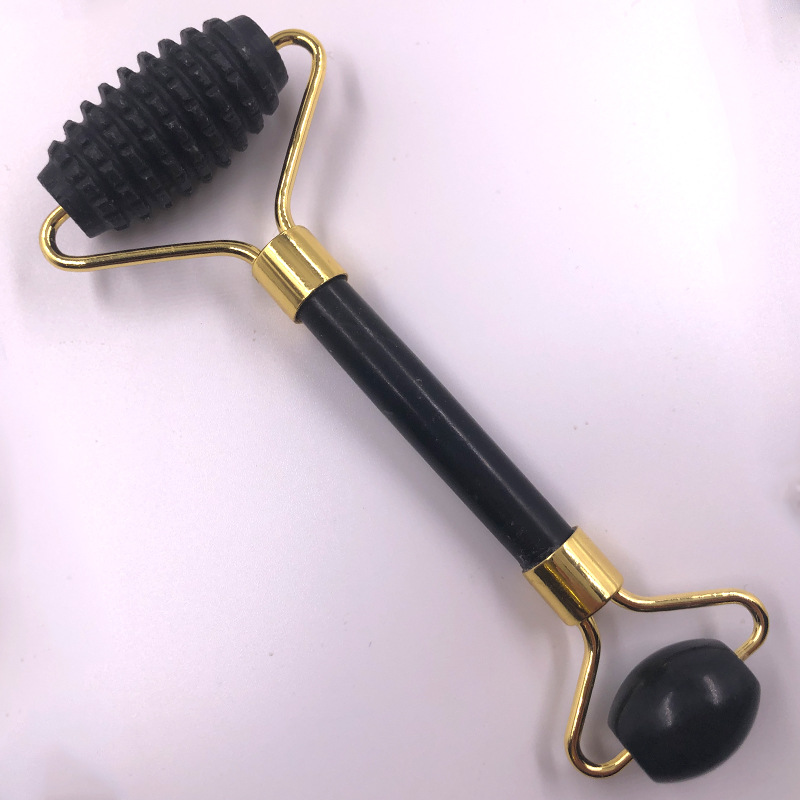 厂家直销天然玉石按摩滚轮刺轮批发天然玉石黑色双头刺轮定制