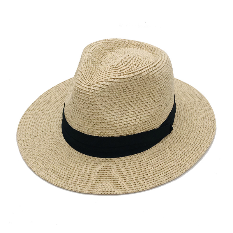 Factory-Produced Panama Straw Hat Women's Summer Hat Korean-Style White Straw Sun Hat Amazon Cross-Border Supply