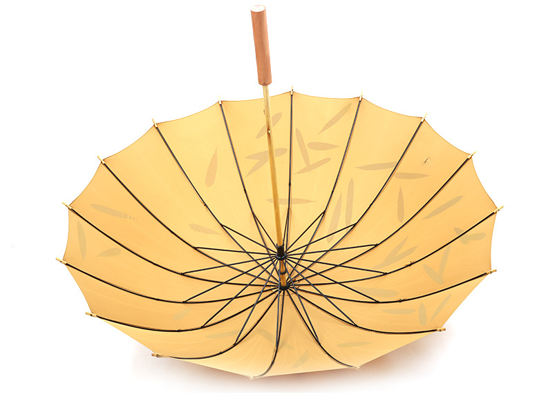 16骨全纤维抗风骨架实木手柄广告晴雨木伞 礼品工艺全木伞定制