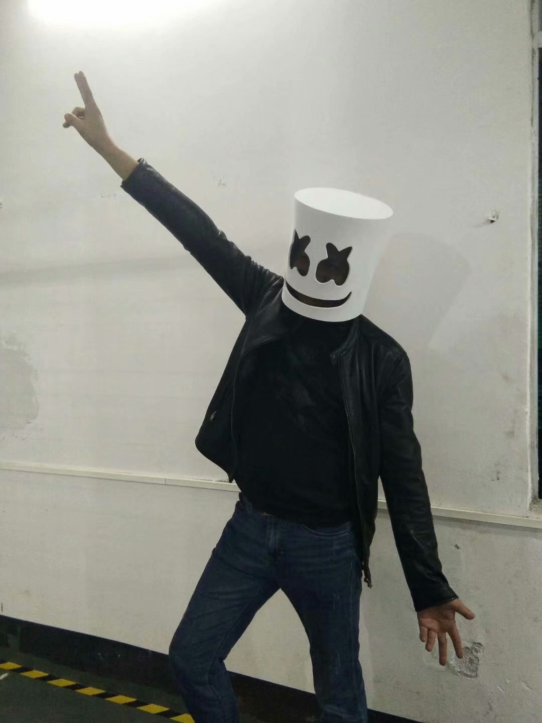 百大电音节棉花糖dj头套 marshmello头套面具 万圣节抖音舞会道具