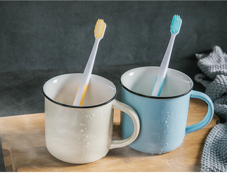 怀旧复古仿搪瓷杯 牙杯洗漱杯 漱口杯 陶瓷杯 马克杯茶缸定制logo