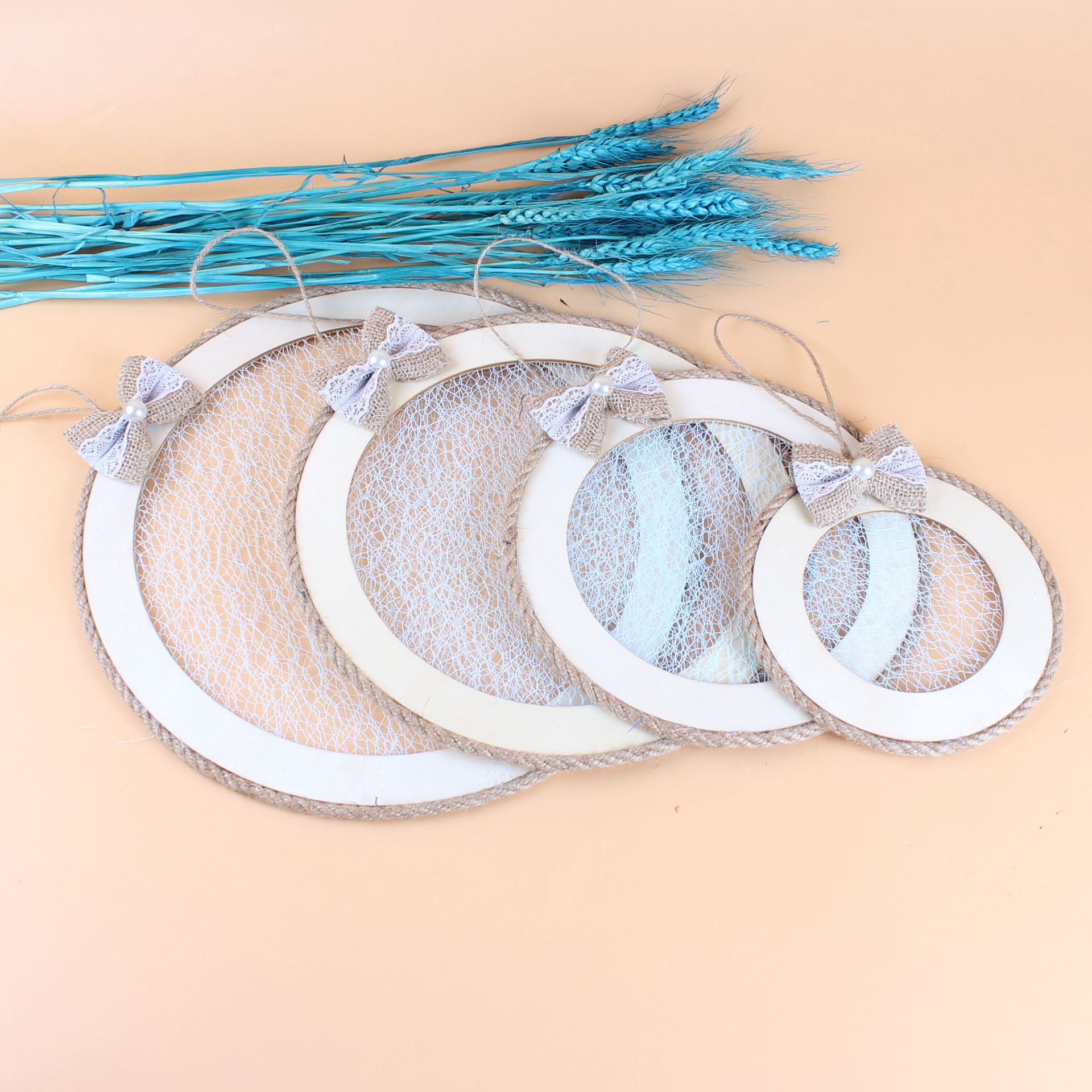 田园风麻布框场地布置装饰挂饰儿童环创材料diy产品麻绳简约制作