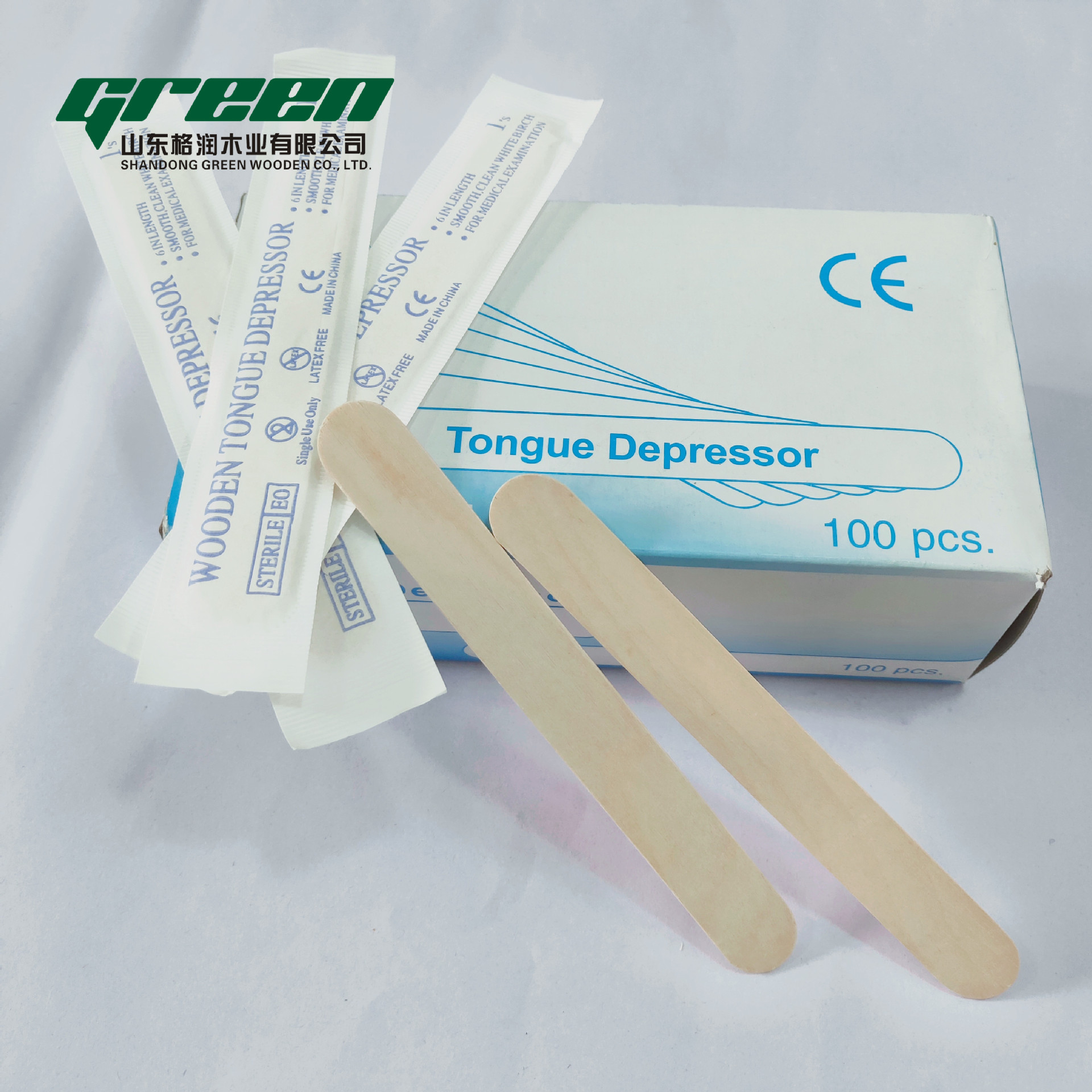 【厂家直销】桦木150mm面曲 单支包装一次性医用压舌板