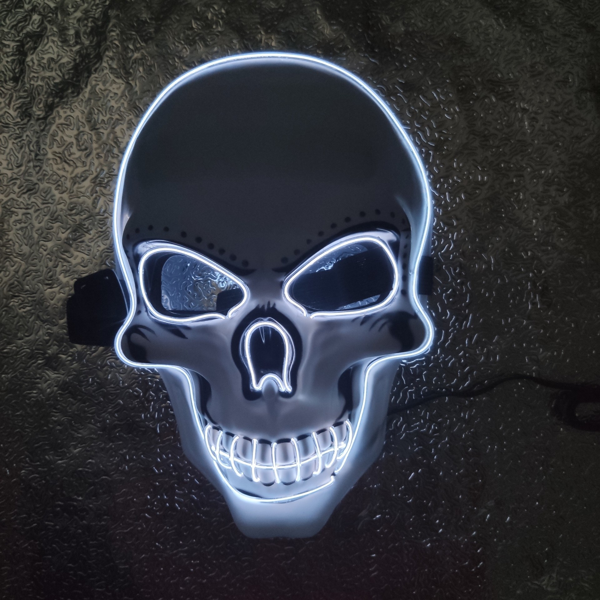 led发光面具鬼头恐怖cos万圣节冷光荧光面具marshmello面具舞会