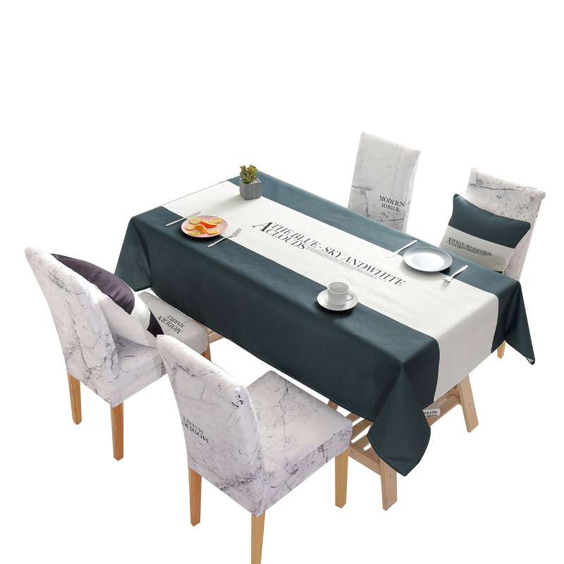 Nordic Style Cotton and Linen Tablecloth Suit Black and White Plaid Simple Waterproof Tablecloth TV Cabinet Cover Tablecloth Manufacturer