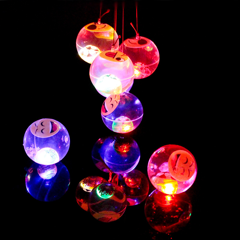 闪光水晶球 发光弹力球 七彩跳跳球 闪光儿童玩具 地摊货源批发