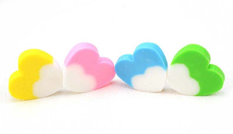 可爱创意卡通笑脸爱心橡皮擦 儿童学生学习奖品文具橡皮擦可定制