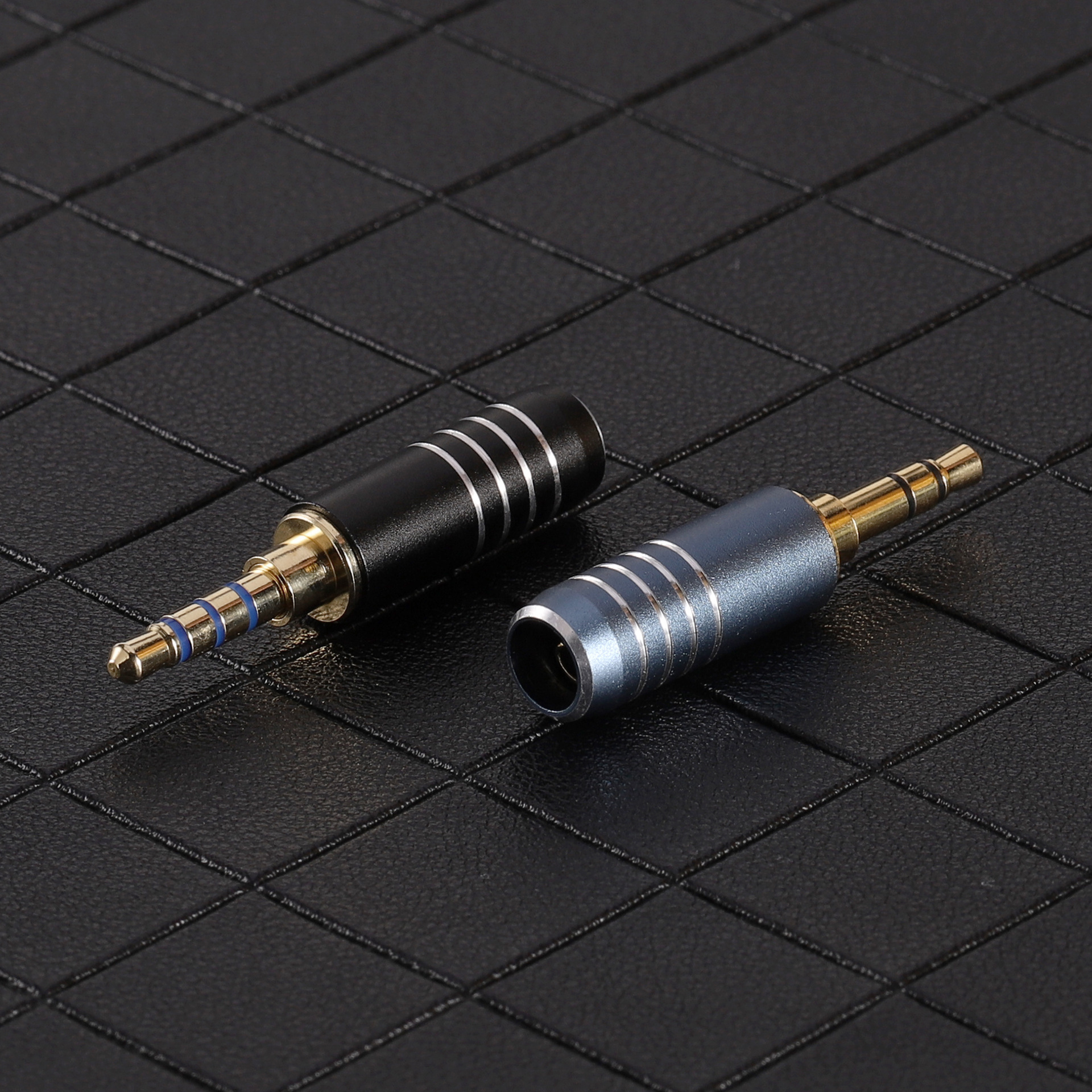 松英科技 3.5mm碳纤维壳 镀金3.5三节耳机插头 3.5四级音频接头-阿里