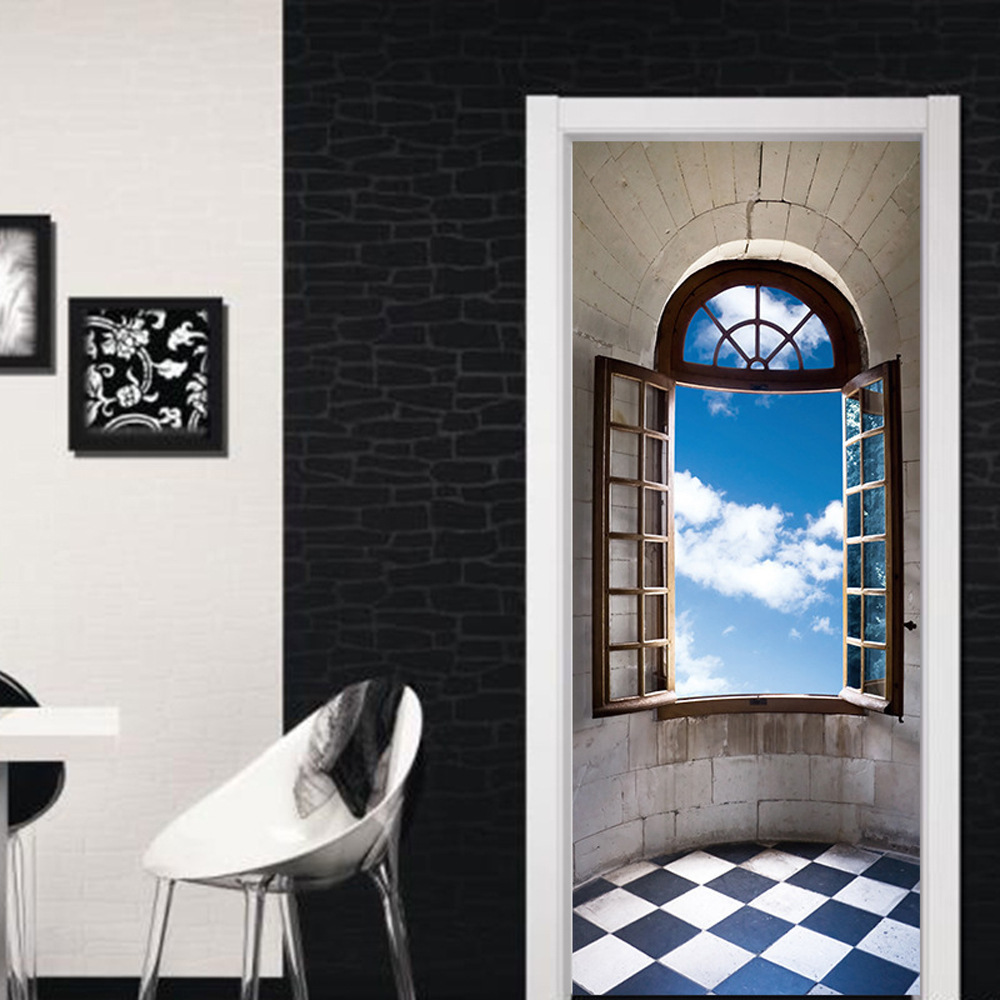 画谷跨境货源3d窗户门贴壁画墙画亚马逊货源ebay货源速卖通货源