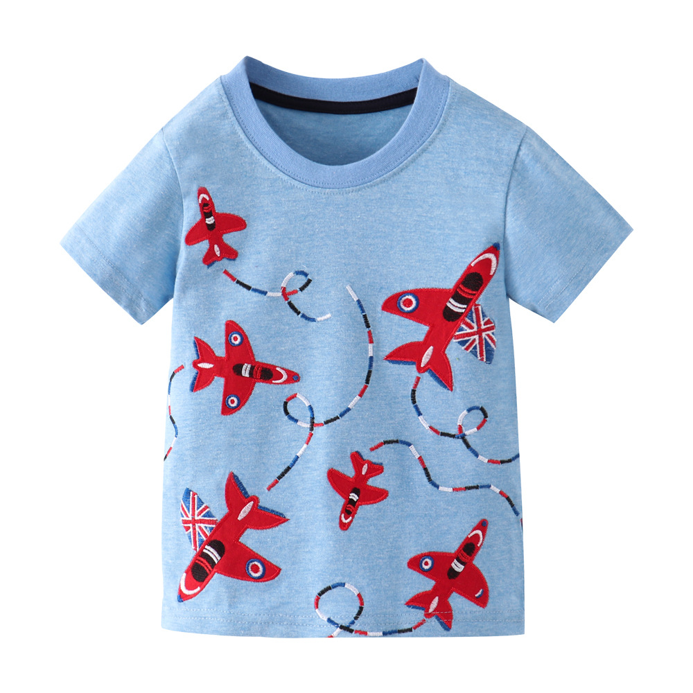 新款短袖童装批发 欧美童t恤 夏季中小童半袖上衣