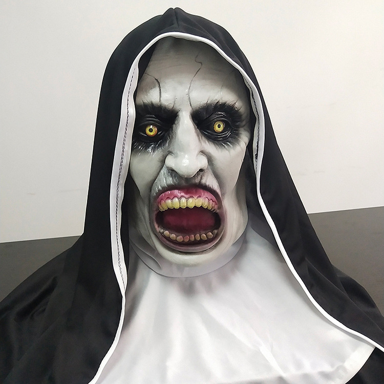 2018年招魂2修女面具头套cosplay万圣节恐怖鬼屋道具惊悚吓人面具