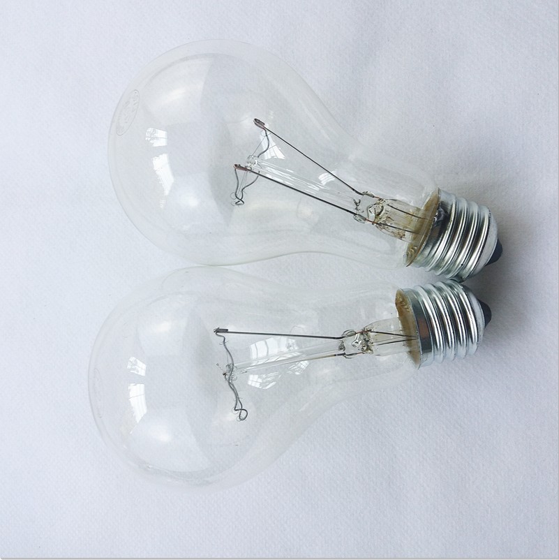 钨丝灯泡a55a60老式灯泡110v127v200螺口e27e26球泡白炽灯灯泡