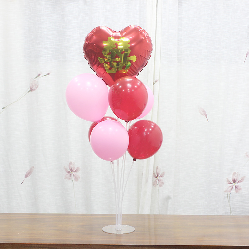 气球桌飘 透明支架透明气球地飘 支架7个杆子桌飘 气球立柱桌摆