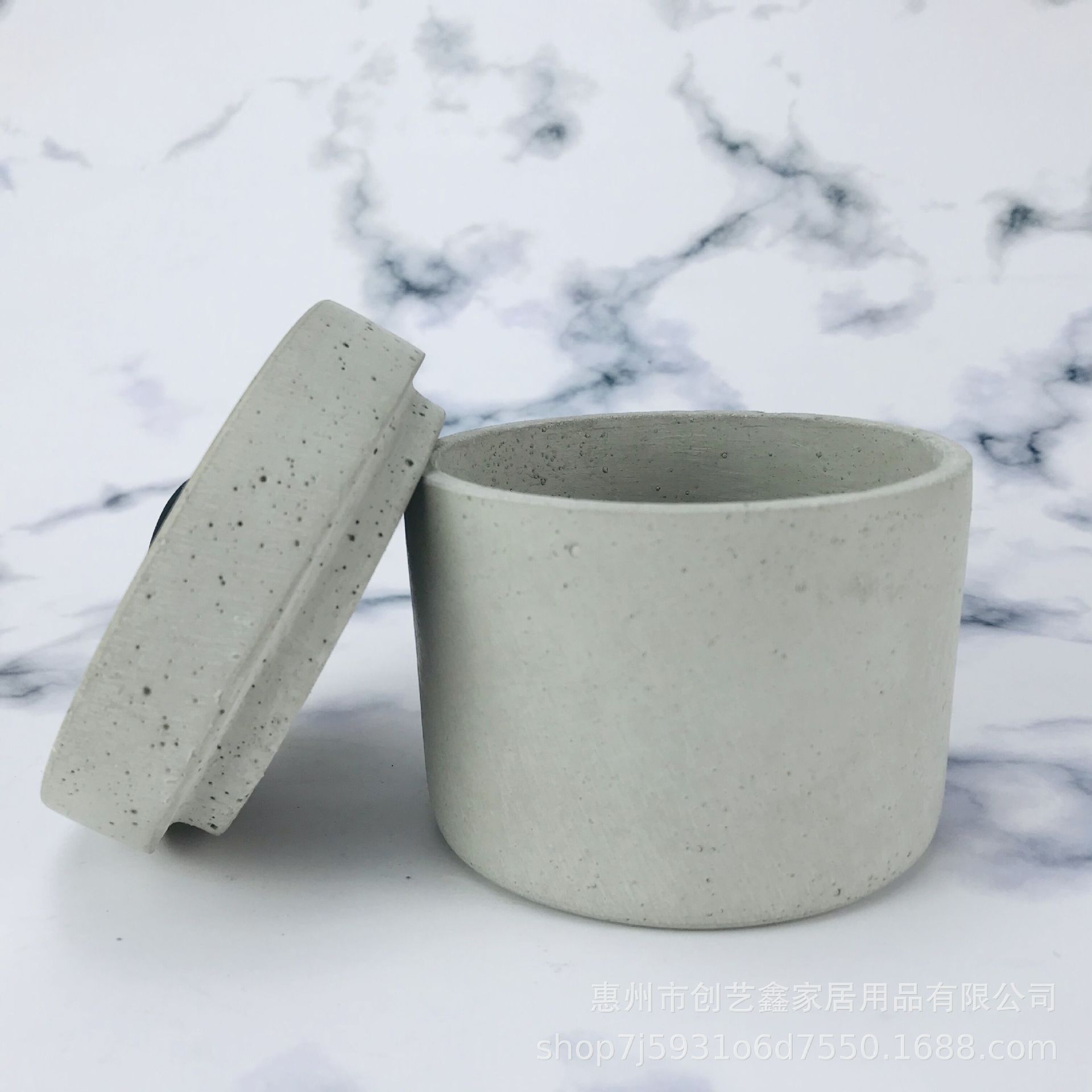 新款水泥储物罐水泥蜡烛杯水泥笔筒水泥工艺品树脂工艺品水泥摆件