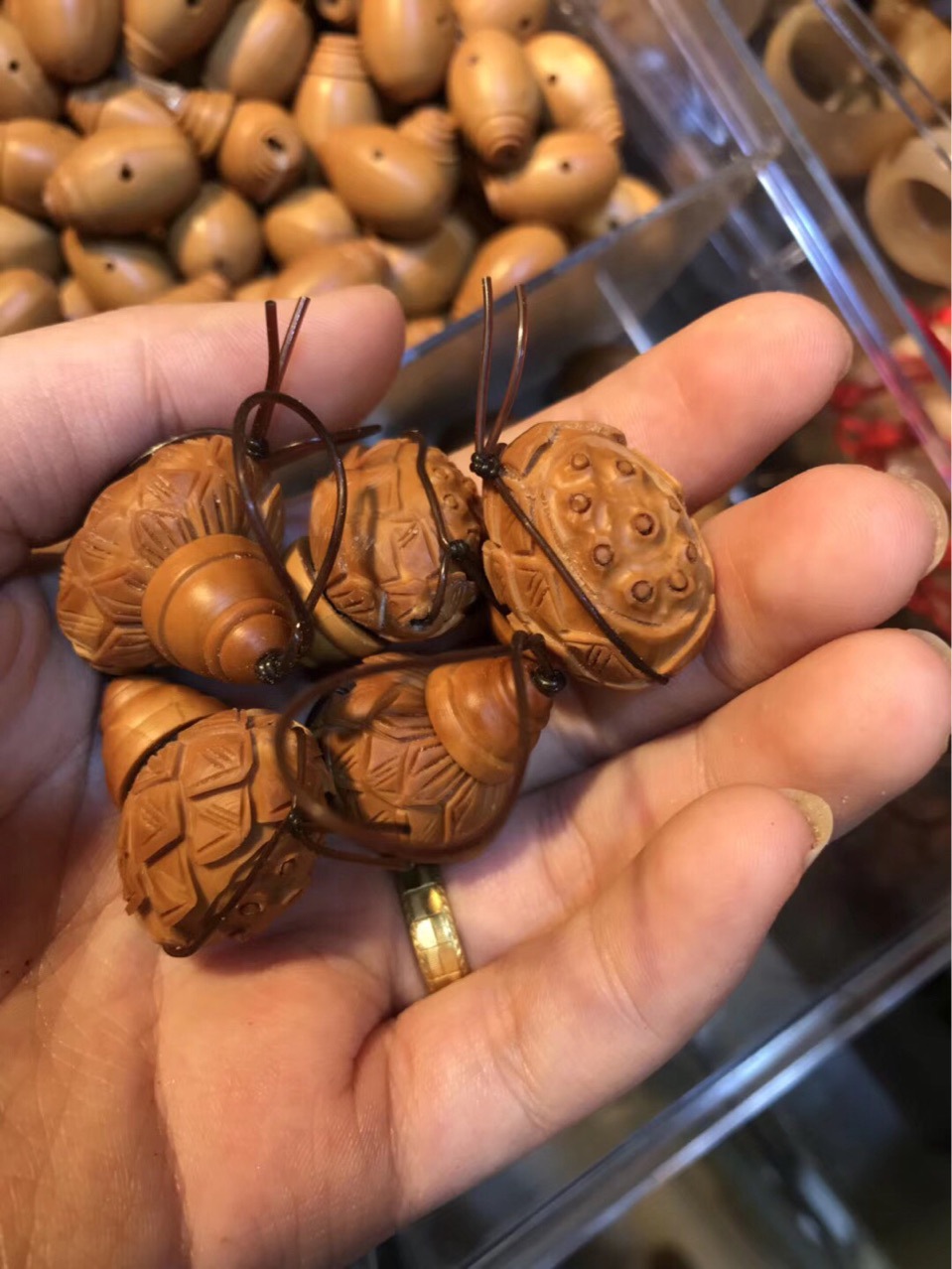 橄榄核雕刻莲花三通佛头佛塔橄榄胡diy饰品配件文玩手串佛珠配饰