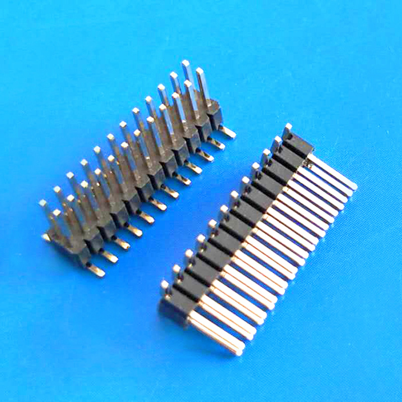 27间距贴片排针带定位柱双排smt贴片排针镀金环保材质连接器