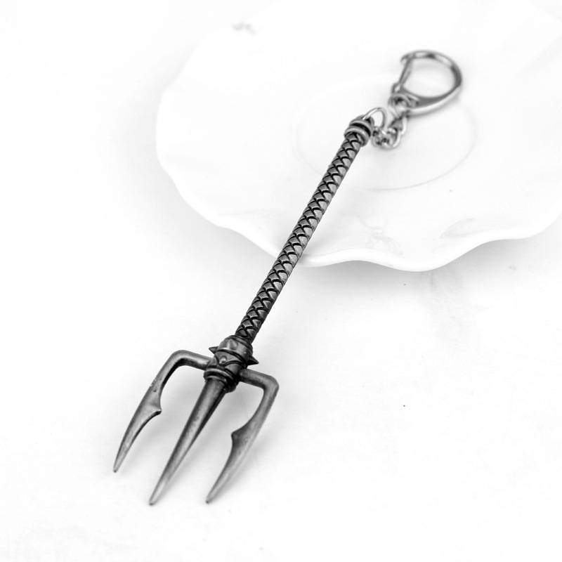 德邦总管赵信角斗士三钢叉钥匙扣lol英雄联盟个性创意金属车挂件