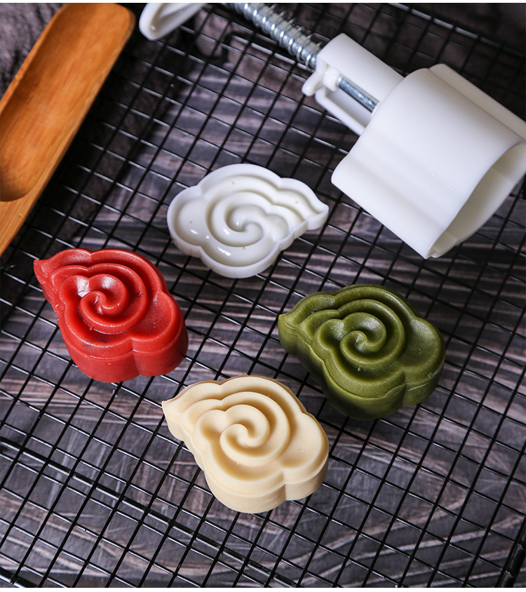 立体六边形月饼模具套装50g 3d中秋广式冰皮月饼模桃山皮模具家用