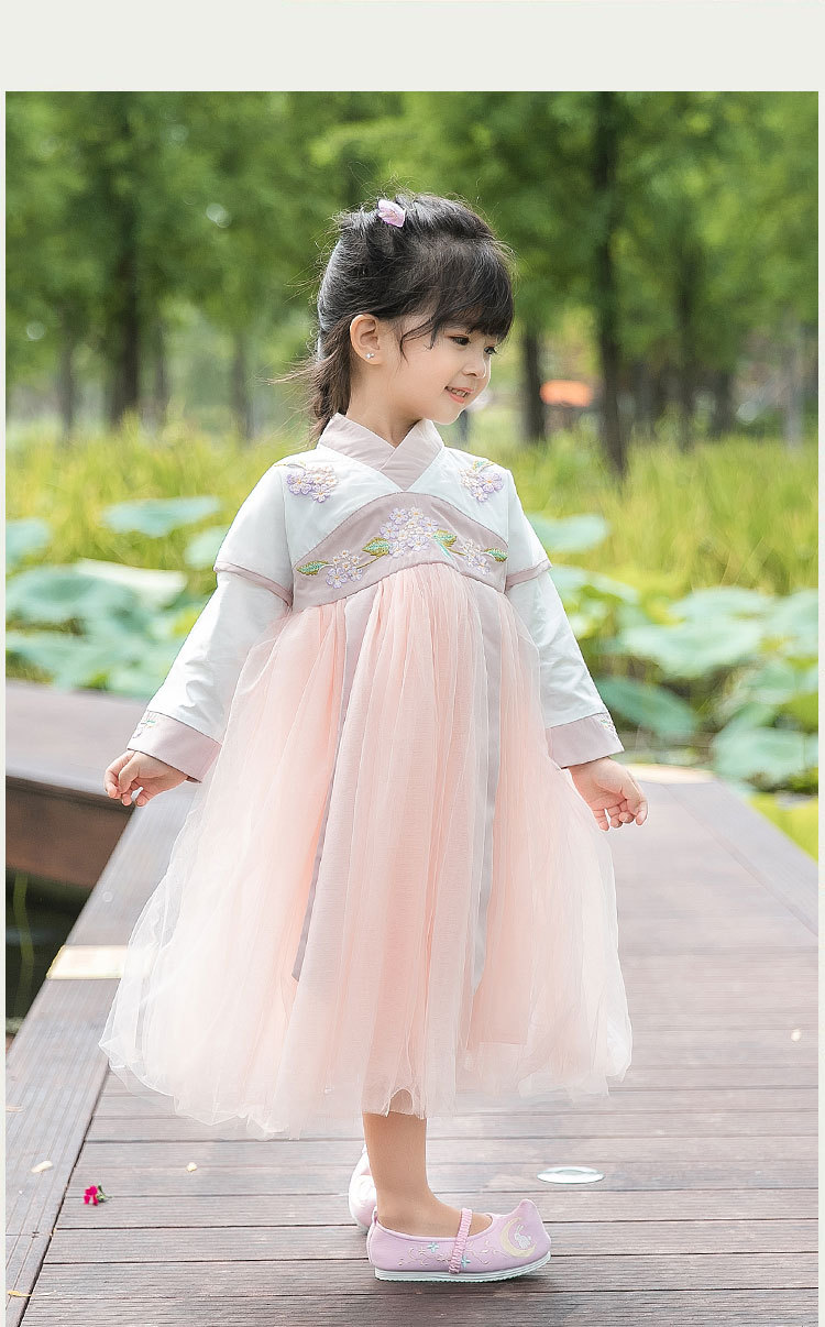 956女童汉服裙春秋2019新款儿童古装超仙女宝宝襦裙长袖公主纱裙