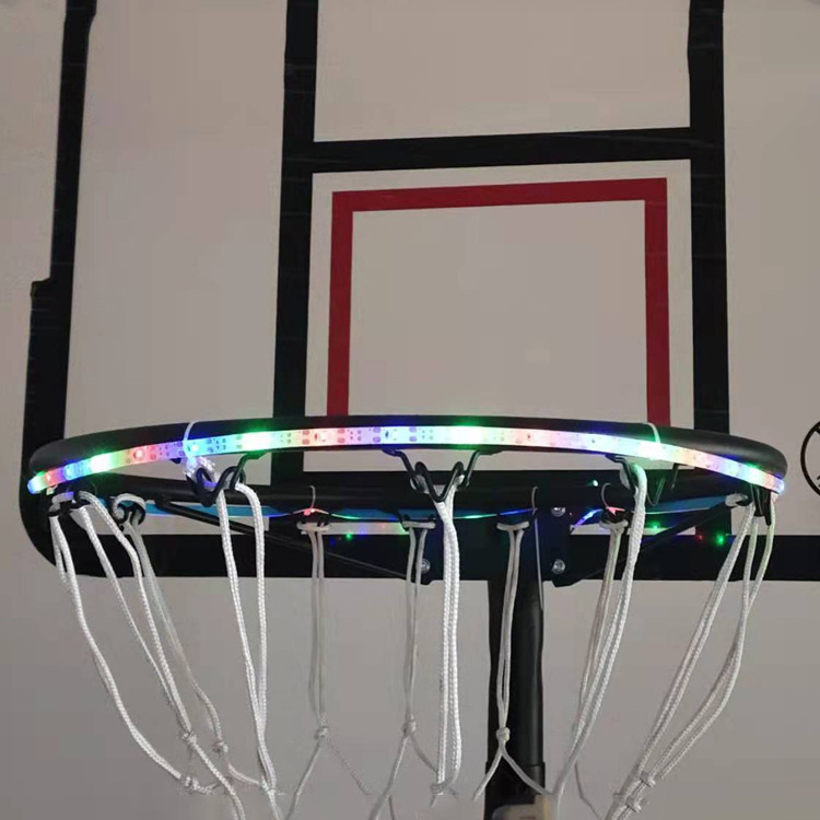 创意新款led发光篮球框太阳能可控灯夜光变色进球感应灯条灯带