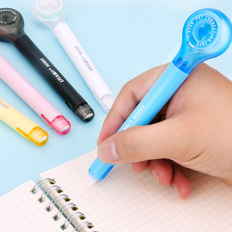 乐普升9189修正带笔式涂改带透明塑料不断带学生果糖色改正带