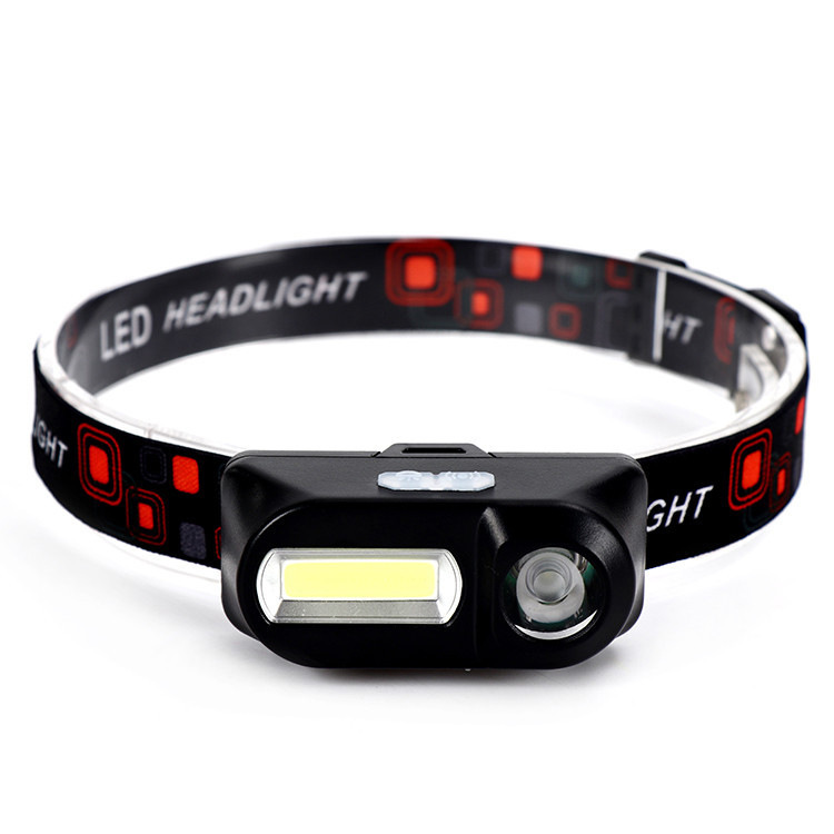 Multifunctional USB Interface Charging Headlight Cob Outdoor Emergency Head-Mounted Torch 18650 Battery Lighting Lamp