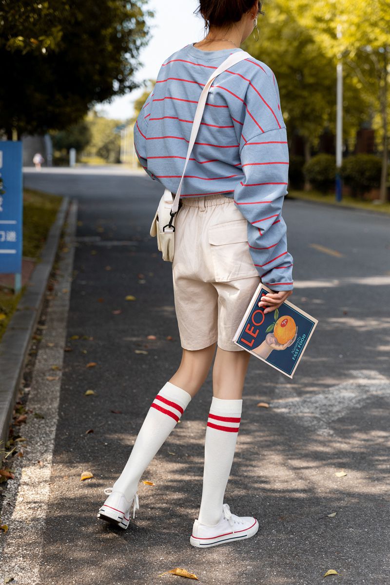 秋冬新品网红ins两杠及膝小腿袜日系潮流长袜子女学院风堆堆袜棉