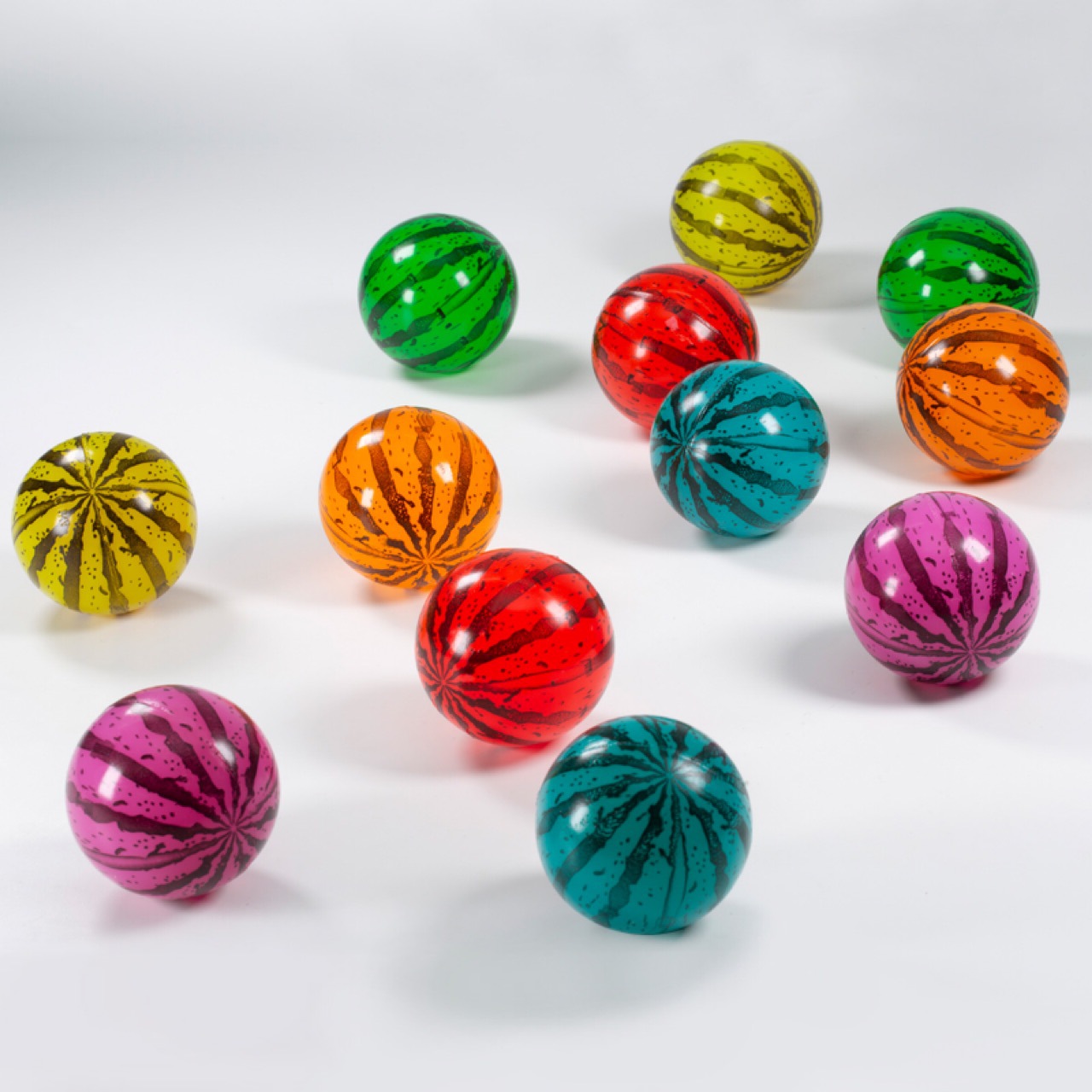 60号彩色西瓜弹力球大哥大半透明浮水球弹跳儿童玩具20年工厂直销