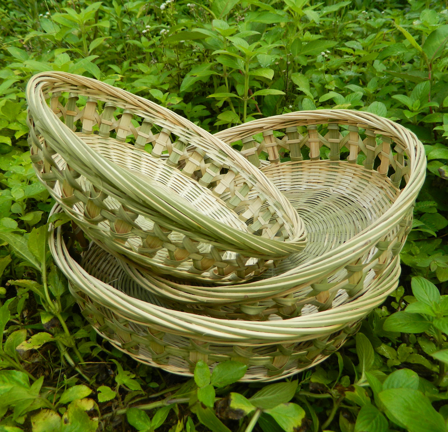 竹制品竹编花边篮 水果篮 鸡蛋篮子