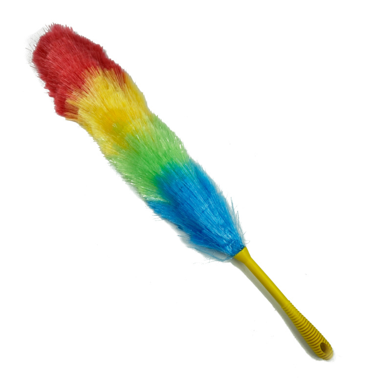 彩色塑料鸡毛掸子除尘扫灰墙面及柜体清洁卫生工具掸灰彩虹色掸子