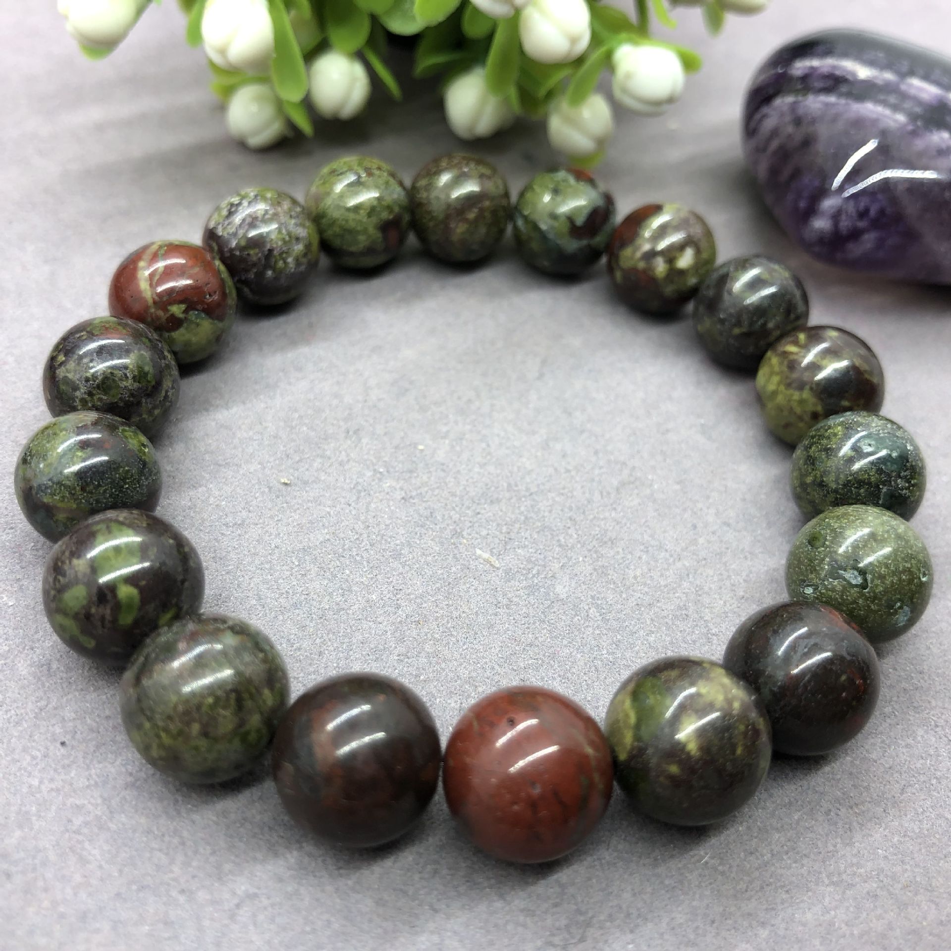 纯天然男士龙血石手链批发 6-12mm活血diy龙血石手串厂家直销wish