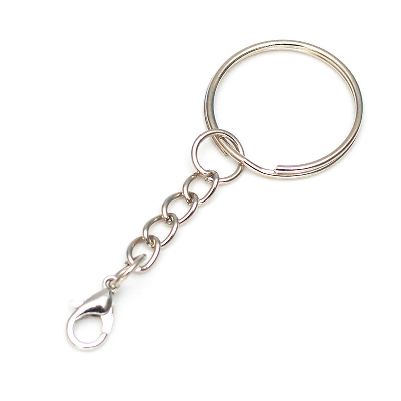 Manufacturers Supply Various Specifications of Metal Key Chain 30mm Keychain Chain Lobster Buckle 25 Key Ring Circle Pendant