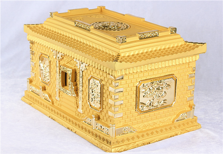 镀金骨灰盒汉白玉大理石男女通用骨灰盒骨灰罐描金骨灰桶殡葬用品