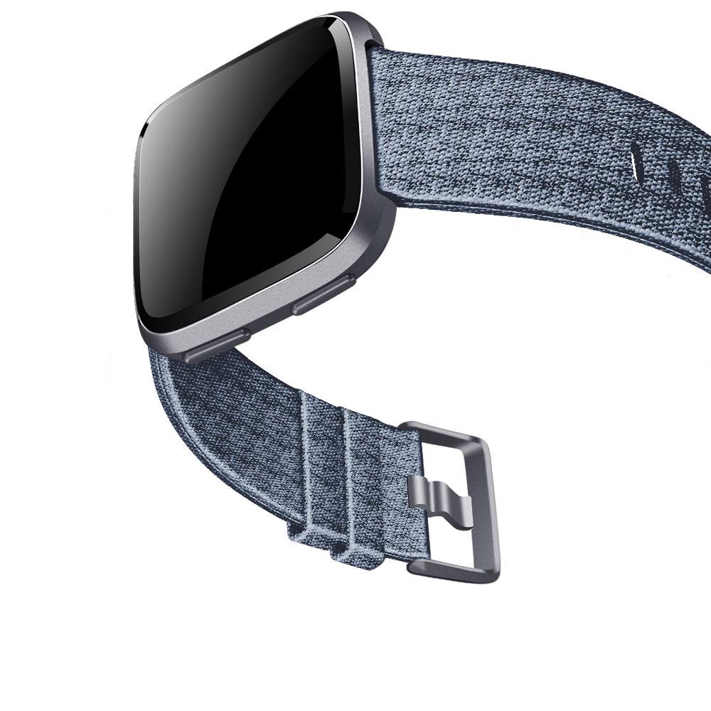 适用fitbit versa/versa 2/lite智能手表帆布表带高品质尼龙牛仔