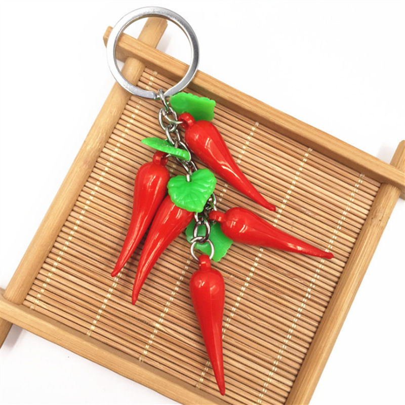 New Pepper Keychain Festive New Year Holiday Gift Key Ring Pendant Mobile Phone Bag Bag Charm Wholesale