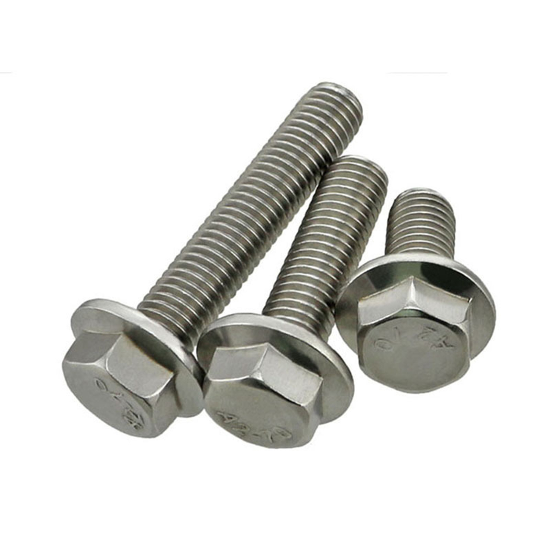 304不锈钢法兰面螺栓gb5789外六角带垫花齿纹防滑螺丝m5-m12