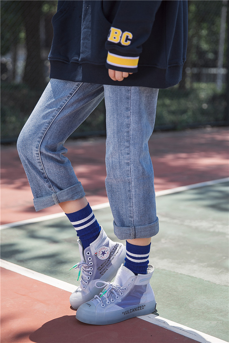 秋冬新品日系二条杠堆堆袜 女 学院风双针女袜 诸暨袜子 批发