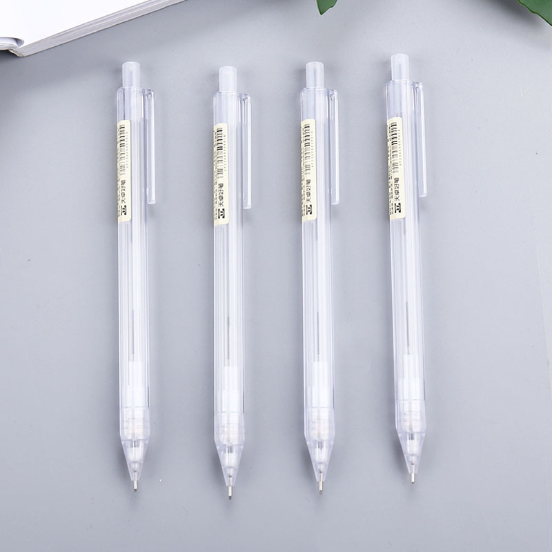 Creative Simple Propelling Pencil 0.5mm Refill Frosted Transparent Hexagonal Pen Holder Study Stationery Wholesale