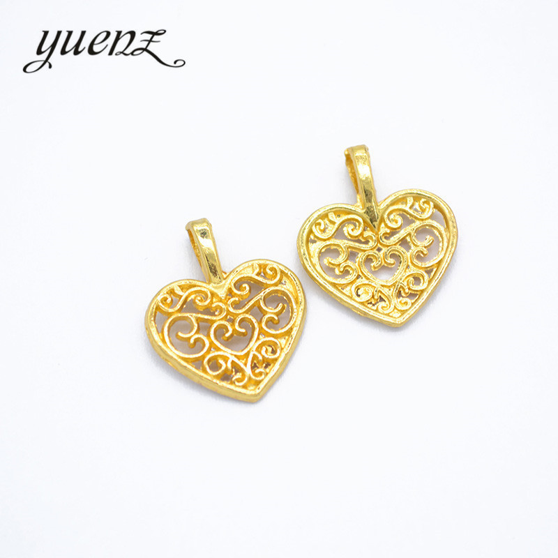 Yuenz 5 Color Hollow Pattern Love Heart Fashion Ornament Accessories Bracelet Creative Pendant 18 * 14MM A83