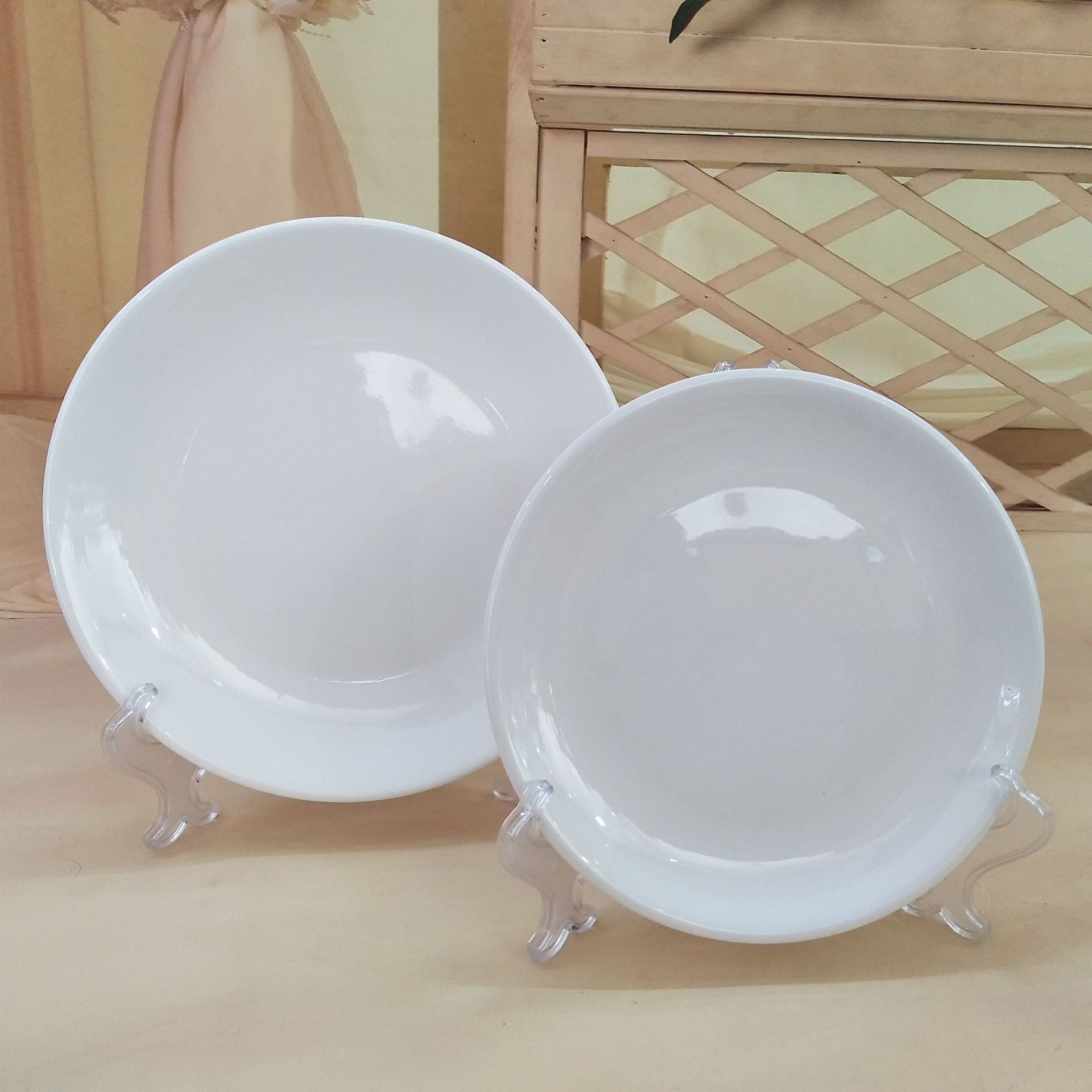 批发酒店纯白强化瓷浅盘西餐牛排月光盘点心圆盘日用餐具