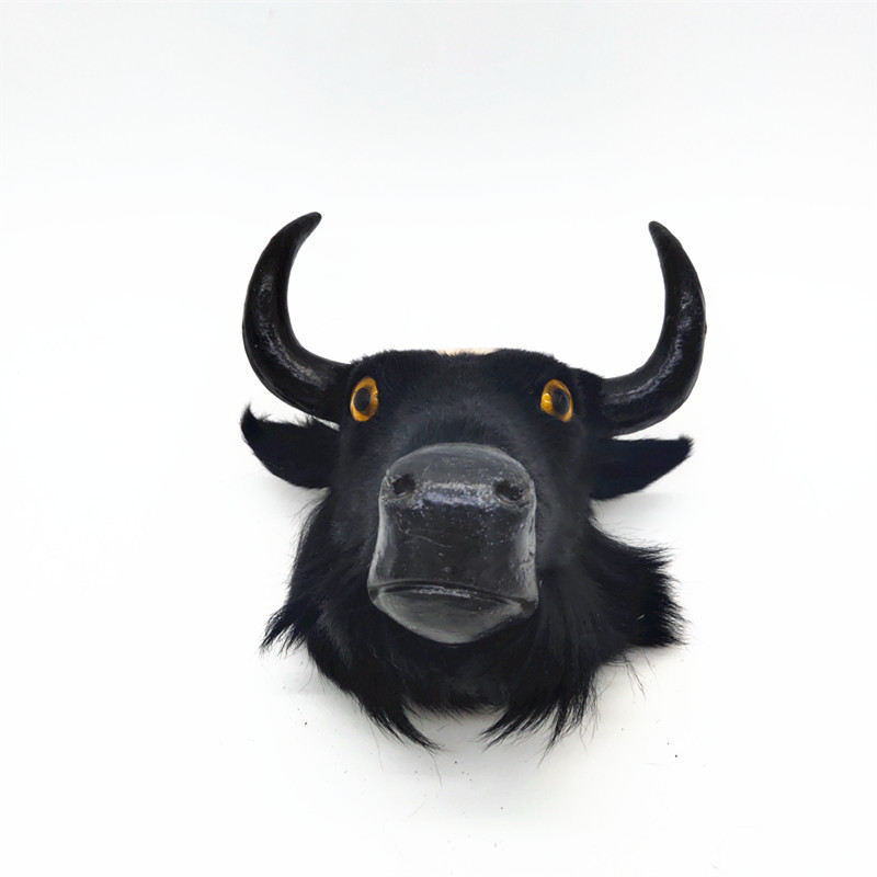 皮毛仿真动物系列仿真牛头黑牛头牦牛头挂件风水产品影视道具