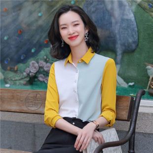 女士假两件衬衫套装