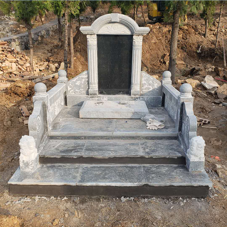 嘉祥石雕厂家定做石碑墓碑 农村改革简易墓群 大型家族墓碑设计