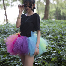 彩虹TUTU纱裙 半身裙 欧美女裙 彩色摄照裙影楼裙 TULLE SKIRT