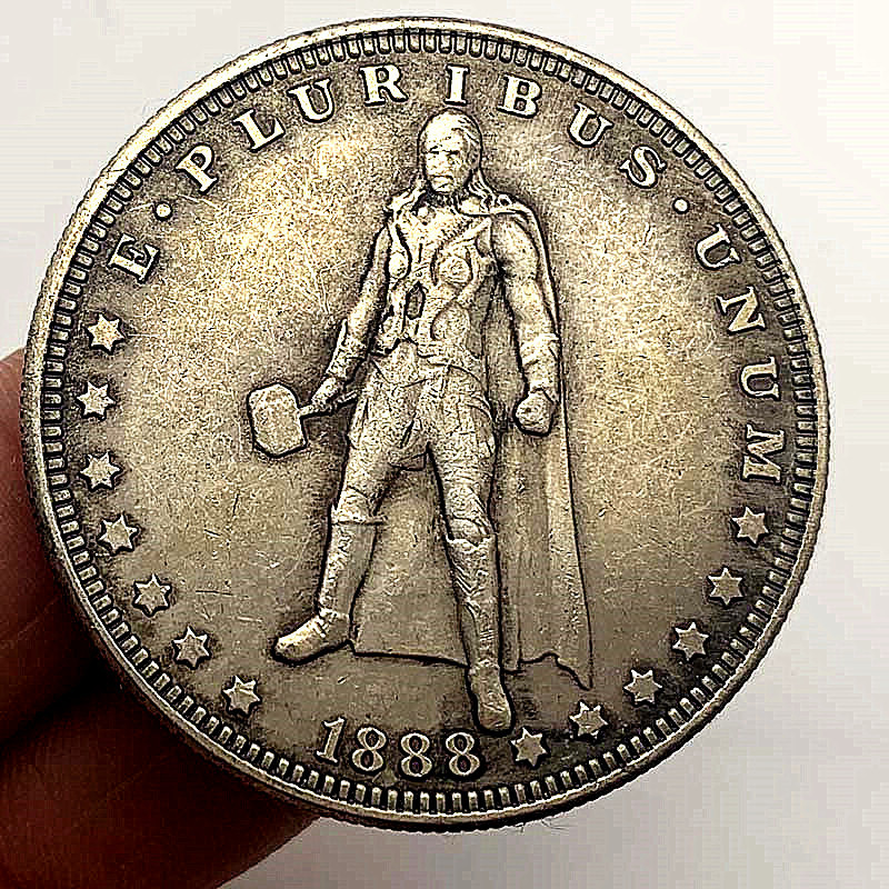 1888复仇者联盟仿古铜银旧银雷神纪念币 收藏币铜银硬币纪念章