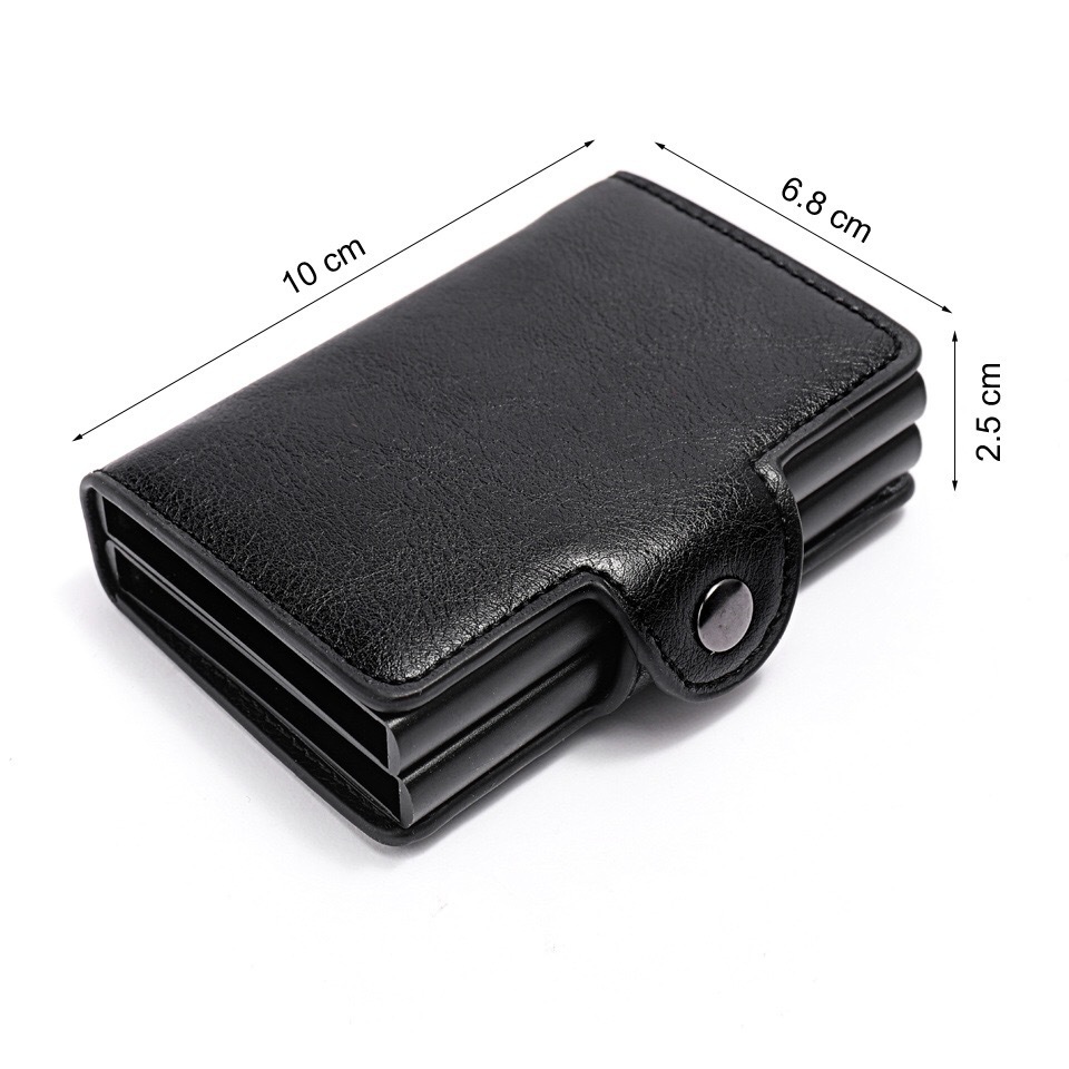 Factory Direct Supply Automatic Card Holder Shielding Anti-Theft Swiping Wallet Aluminum Alloy Card Box Card Holder Card Holder Logo