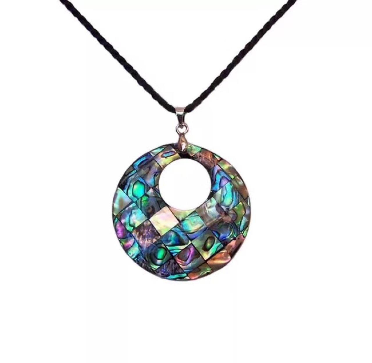 蓝色鲍鱼壳吊坠 新西兰鲍鱼贝项链坠 3-4厘米直径 多款混批