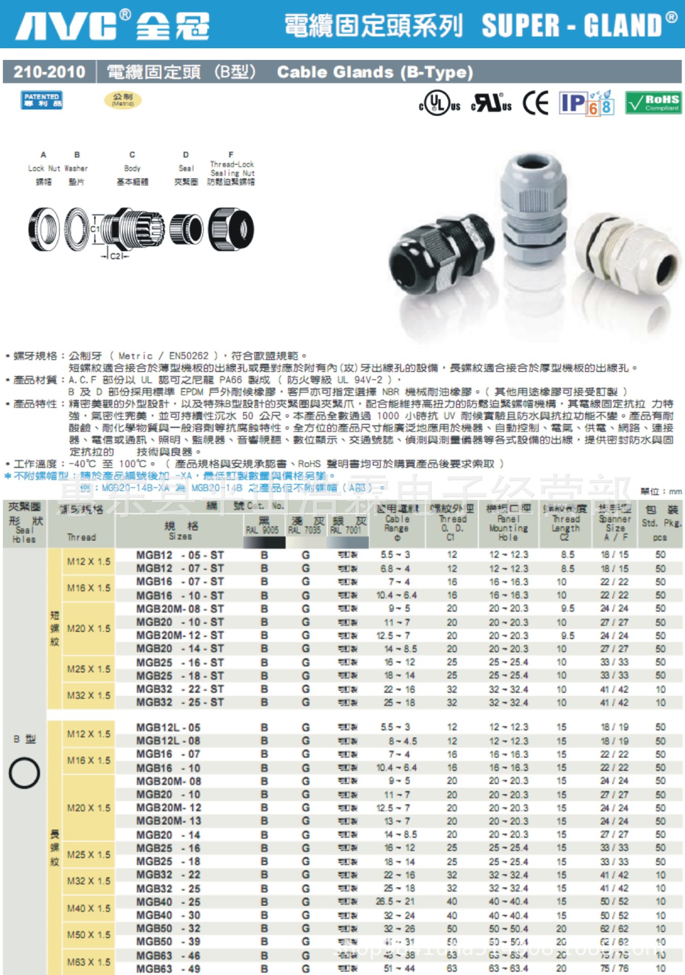 5锁头 环保电缆防水接头 密封头