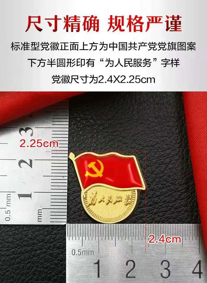 现货铜材质党徽共青团团徽 国旗胸针金属党徽中国志愿者徽章